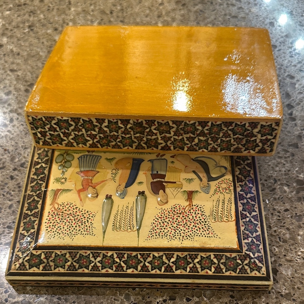 Persian Decorative Box with Artistic Scene - Picture 3 of 4
